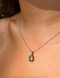 Pearshape Peridot Bead Pendant Necklace