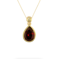 Pear Garnet Pendant Necklace